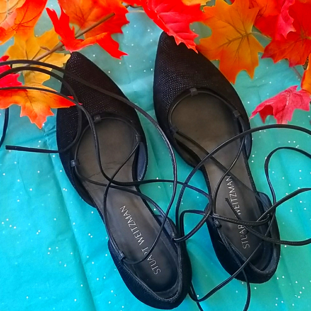 Stuart Weitzman Black Flats